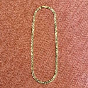 DM Gold Tone Herringbone Chain Necklace